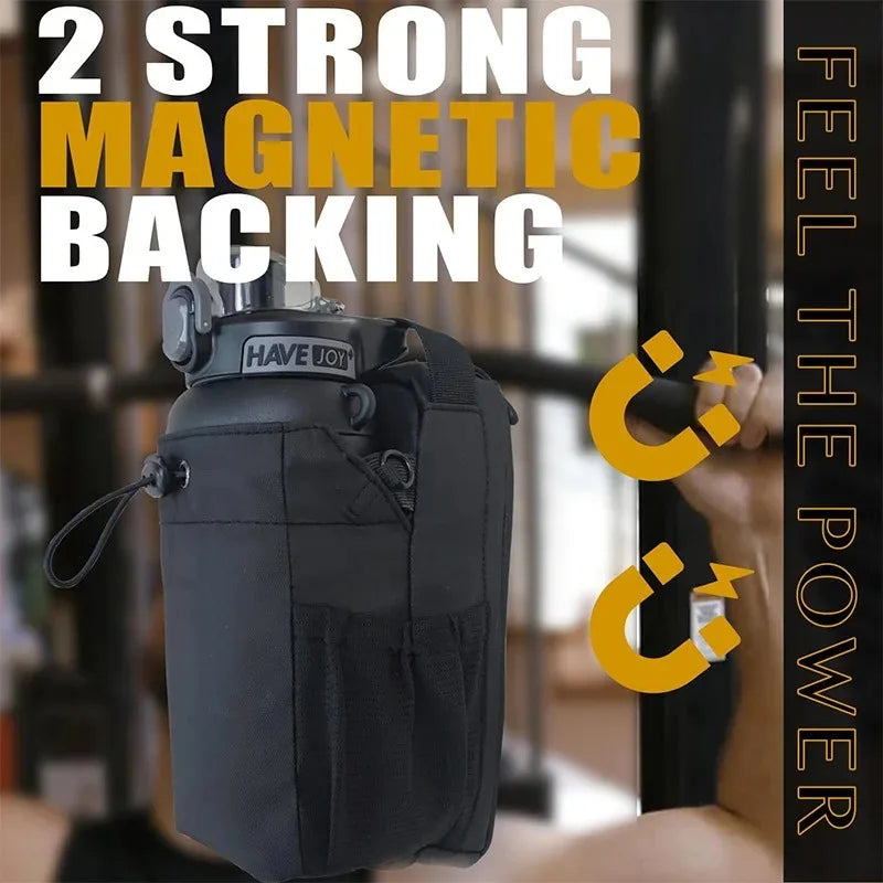 RepForce magnetisk gymväska med fack för telefon och vattenflaska